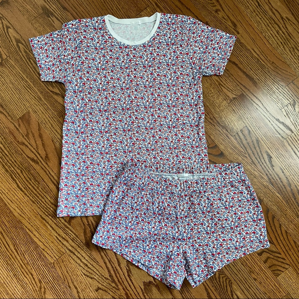Lake Pajamas x Minnow Pima Cotton Weekend Shorts Set in Americana Floral